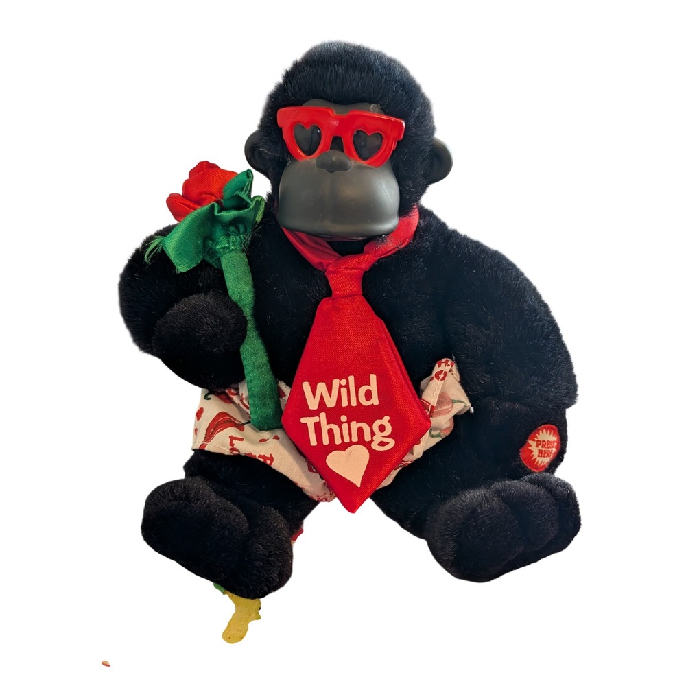 MTY Wild Thing Gorilla Plush Animated Valentine Hot Stuff Chili Peppers Black